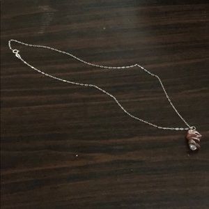 Rose shard pearl pendant necklace